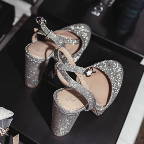 Antonio Melani x Born on Fifth Liv Metallic Glitter Closed Toe Platform Pumps - Picture 2 of 15